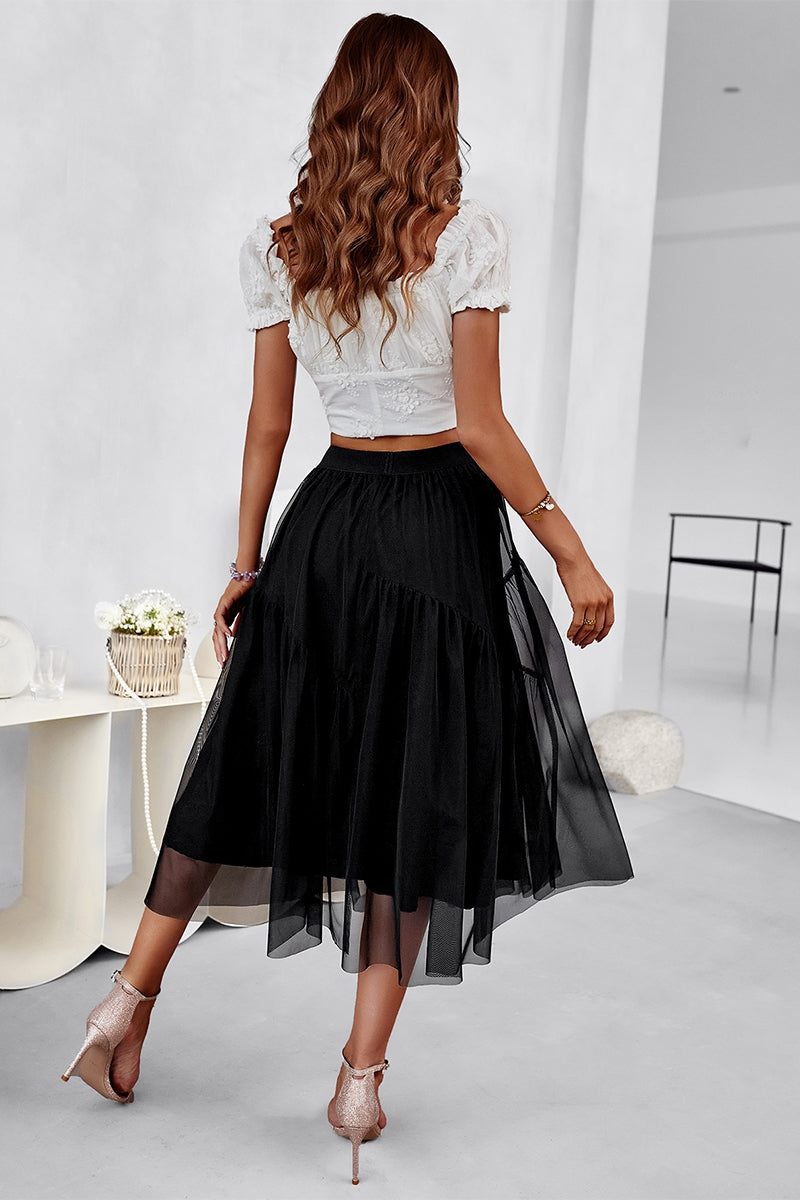 A-line Pleat Midi Skirt